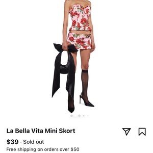 Dollskill floral corset and mini skirt set.